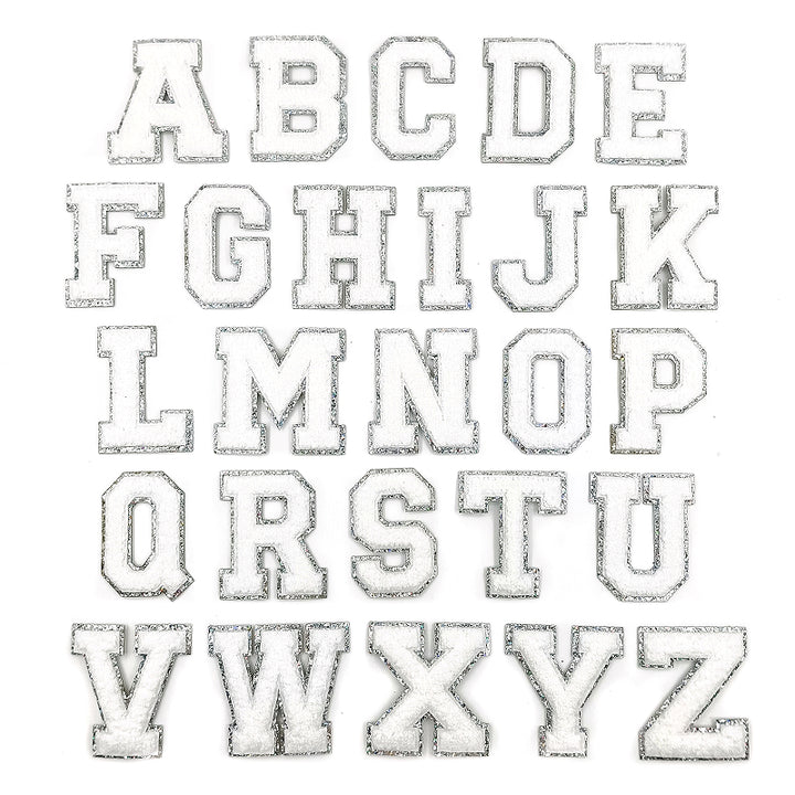Lettres chenille Ezeeteez – Bordure argentée