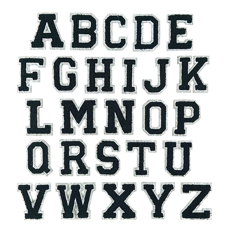 Lettres chenille Ezeeteez – Bordure argentée