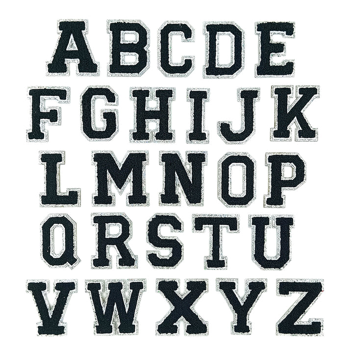 Lettres chenille Ezeeteez – Bordure argentée