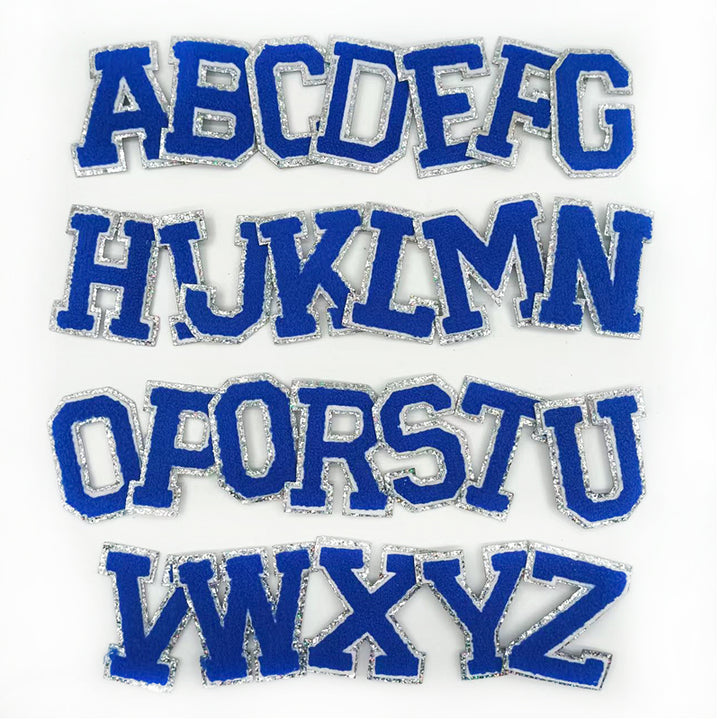Lettres chenille Ezeeteez – Bordure argentée
