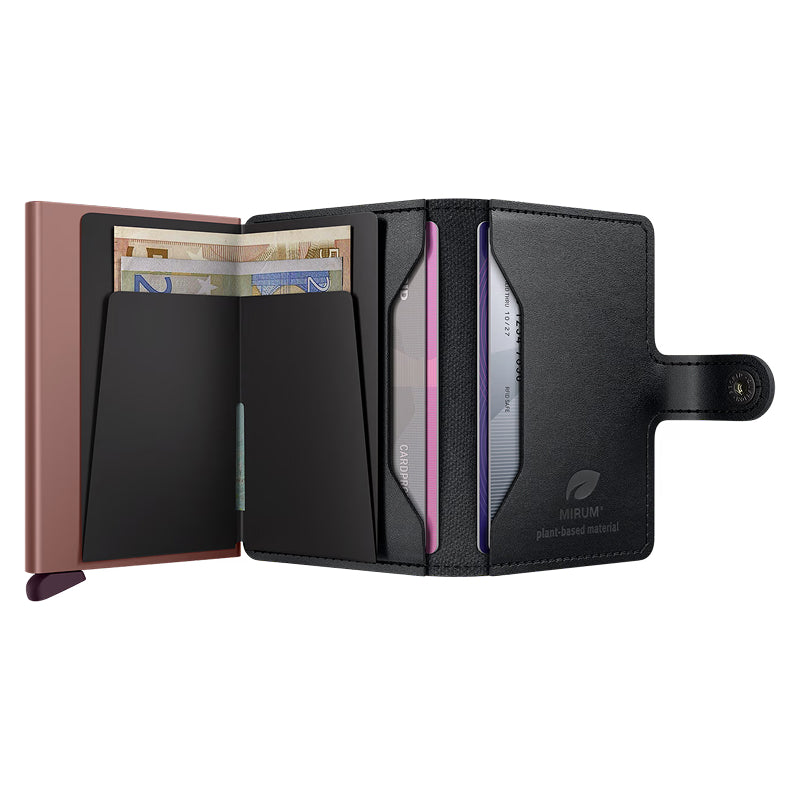 Secrid Miniwallet MIRUM Noir-Rose Végétal