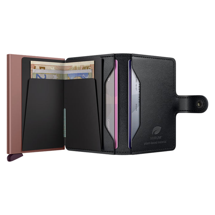 Secrid Miniwallet MIRUM Noir-Rose Végétal