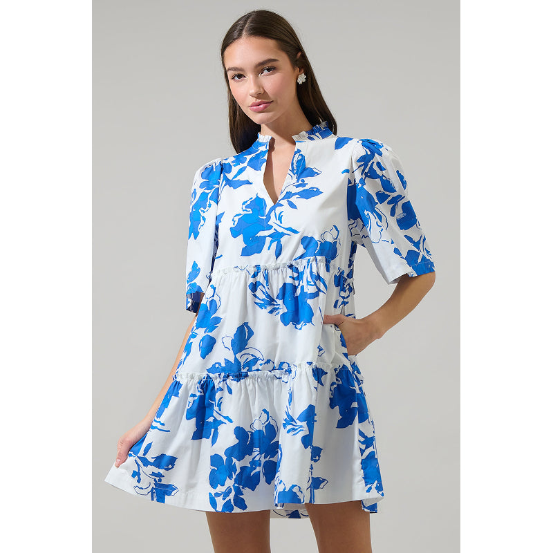 Robe courte Aby Floral Dixie Sugarlips à encolure fendue