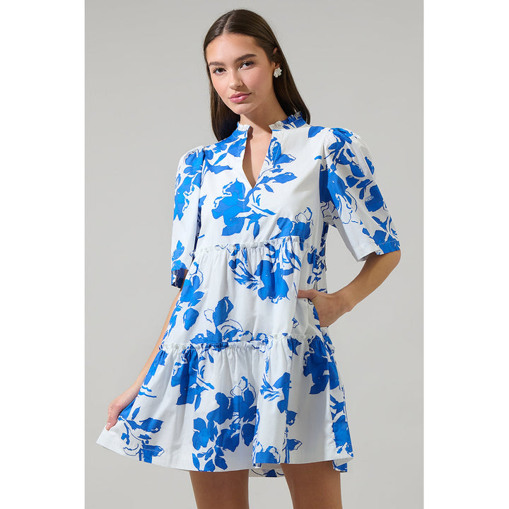 Robe courte Aby Floral Dixie Sugarlips à encolure fendue