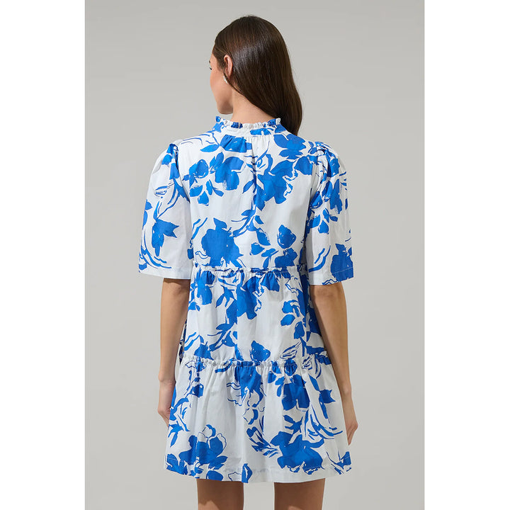 Robe courte Aby Floral Dixie Sugarlips à encolure fendue