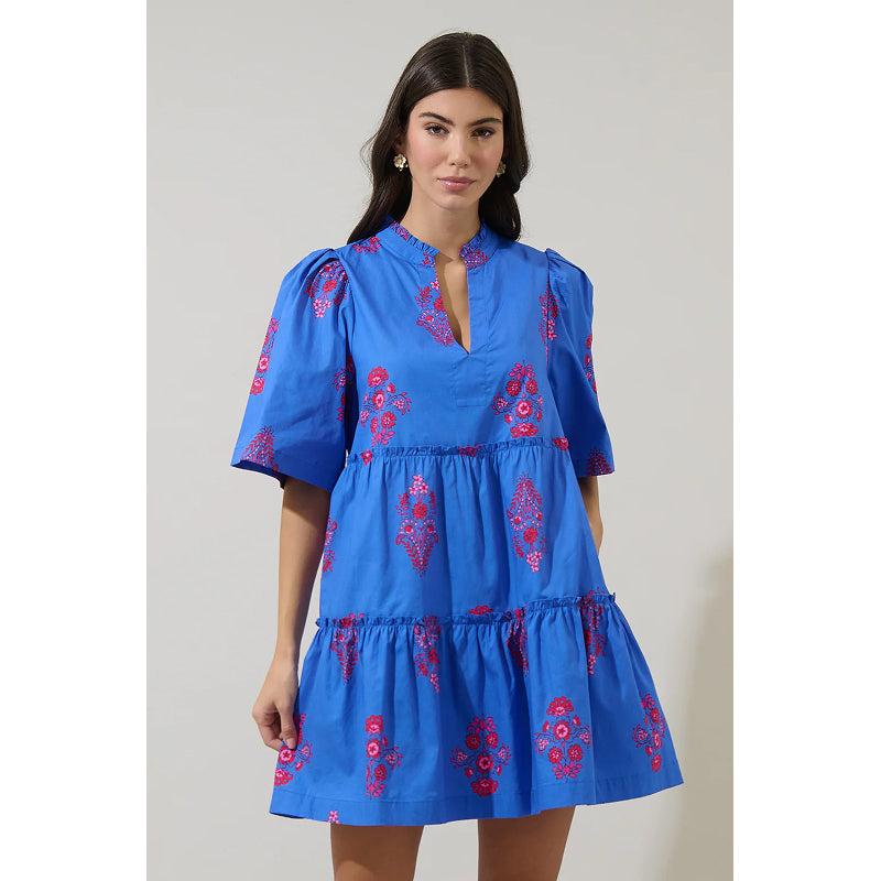 Robe chasuble fendue à col Dixie floral Sugarlips Shayna