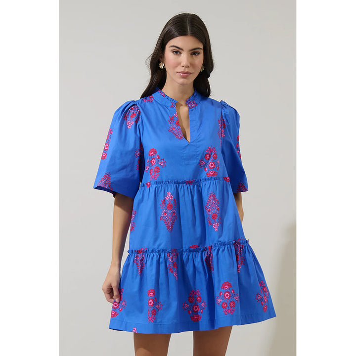 Robe chasuble fendue à col Dixie floral Sugarlips Shayna