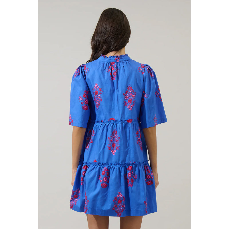 Robe chasuble fendue à col Dixie floral Sugarlips Shayna