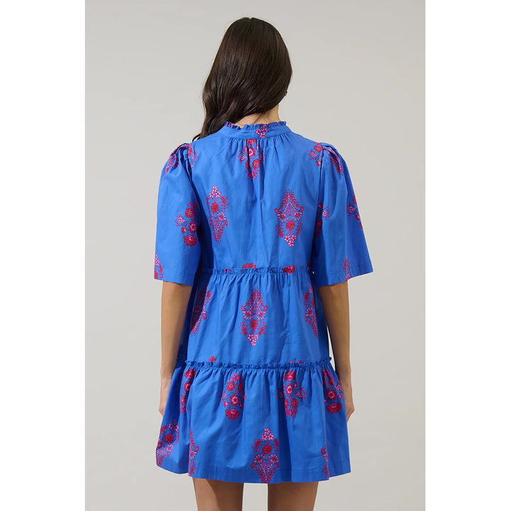 Robe chasuble fendue à col Dixie floral Sugarlips Shayna