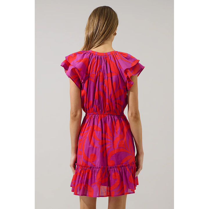 Robe Courte Arona Floral Baden à Volants Sugarlips