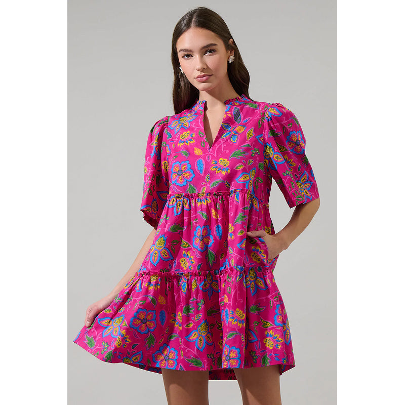 Robe droite Sugarlips Signy Floral Dixie à encolure fendue