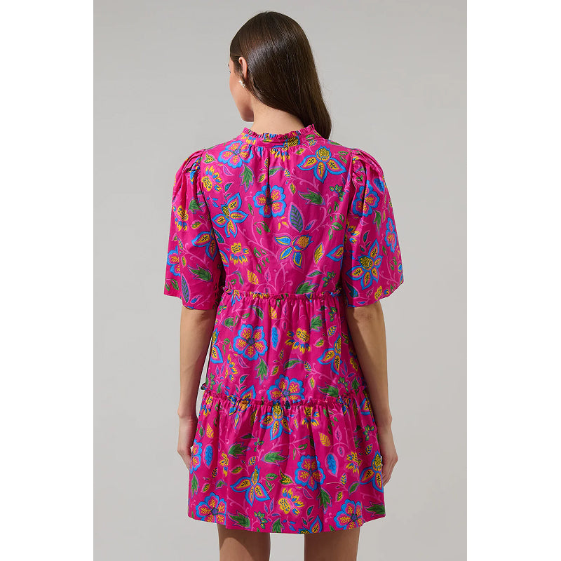 Robe droite Sugarlips Signy Floral Dixie à encolure fendue