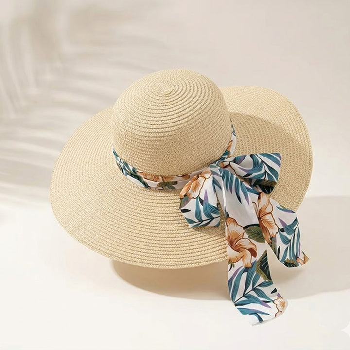 Chapeau de plage en paille avec ruban Take It Outside Essentials