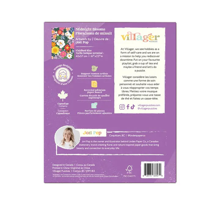 Villager Puzzles - Fleurs de minuit | Puzzle de 500 pièces