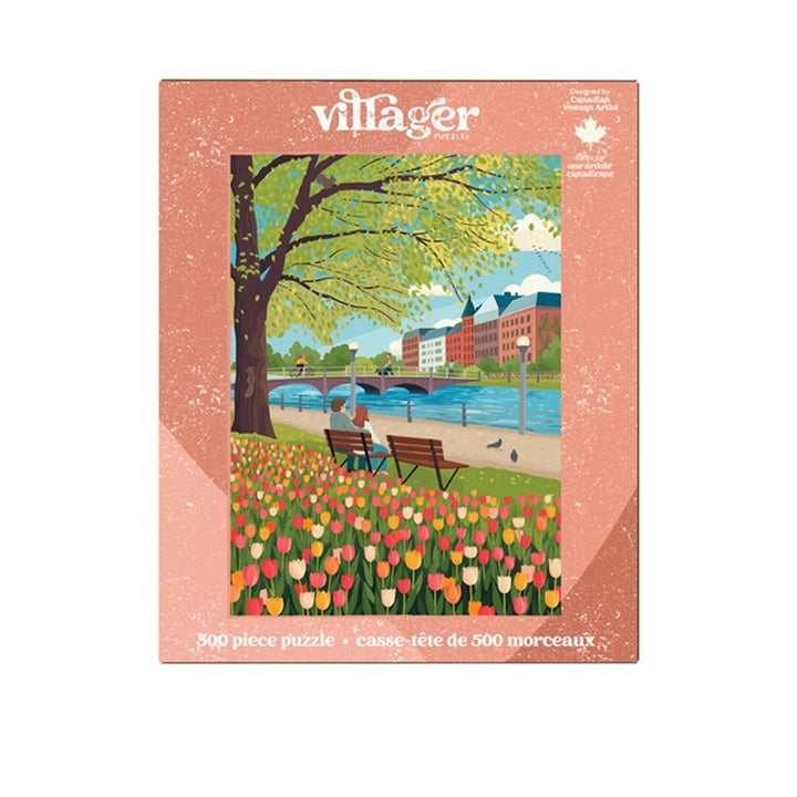 Casse-tête villageois - Saison des tulipes | Puzzle de 500 pièces