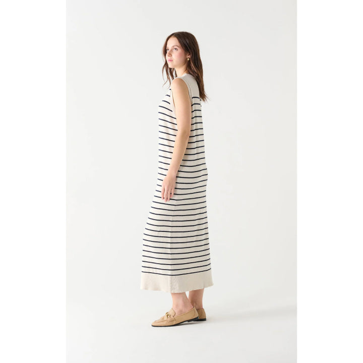 Black Tape Long Stripe Midi Dress