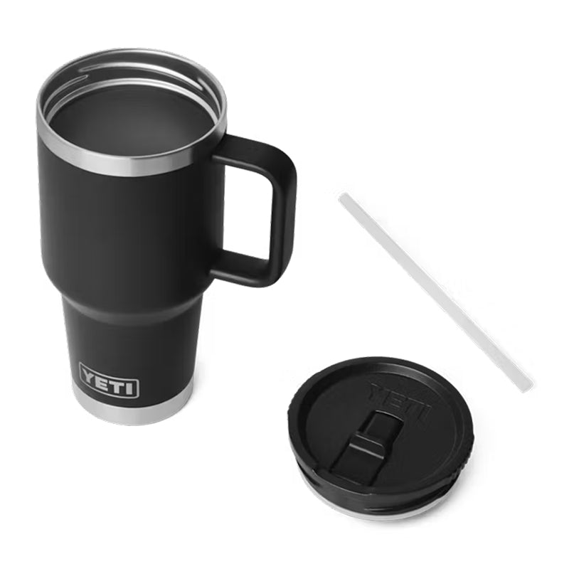 Yeti Rambler Gobelet de voyage 30 oz avec couvercle paille de couleur assortie