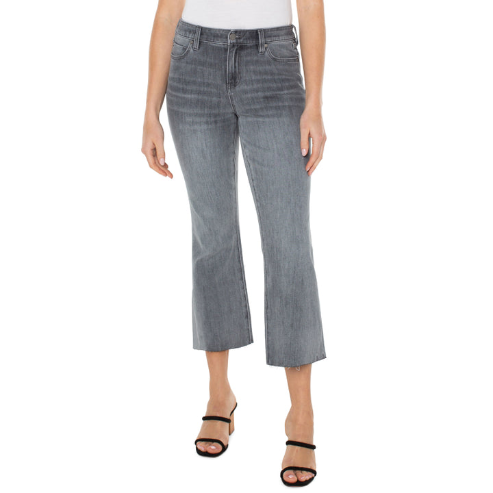 Liverpool Hannah Crop Flare With Cut Hem 25.5'' Inseam