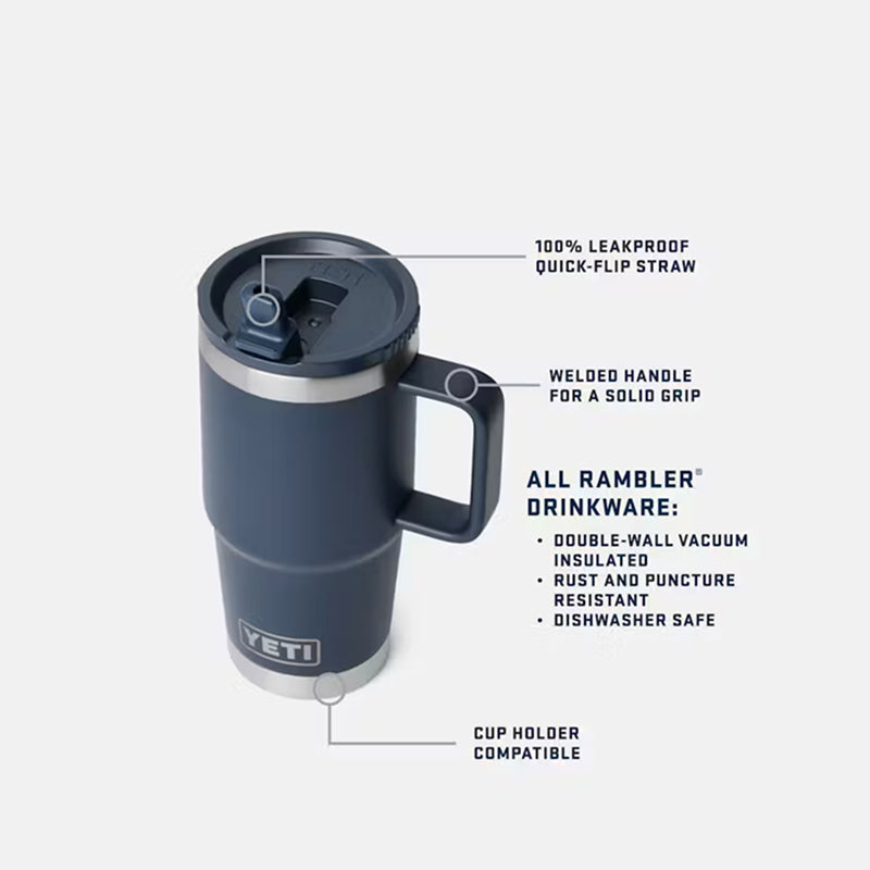 Yeti Rambler Gobelet de voyage 30 oz avec couvercle paille de couleur assortie