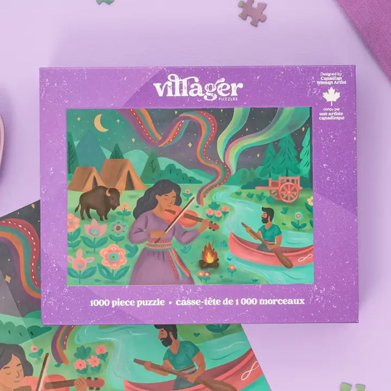 Casse-tête Villageois - Ciel Dansant | Casse-tête de 1000 pièces