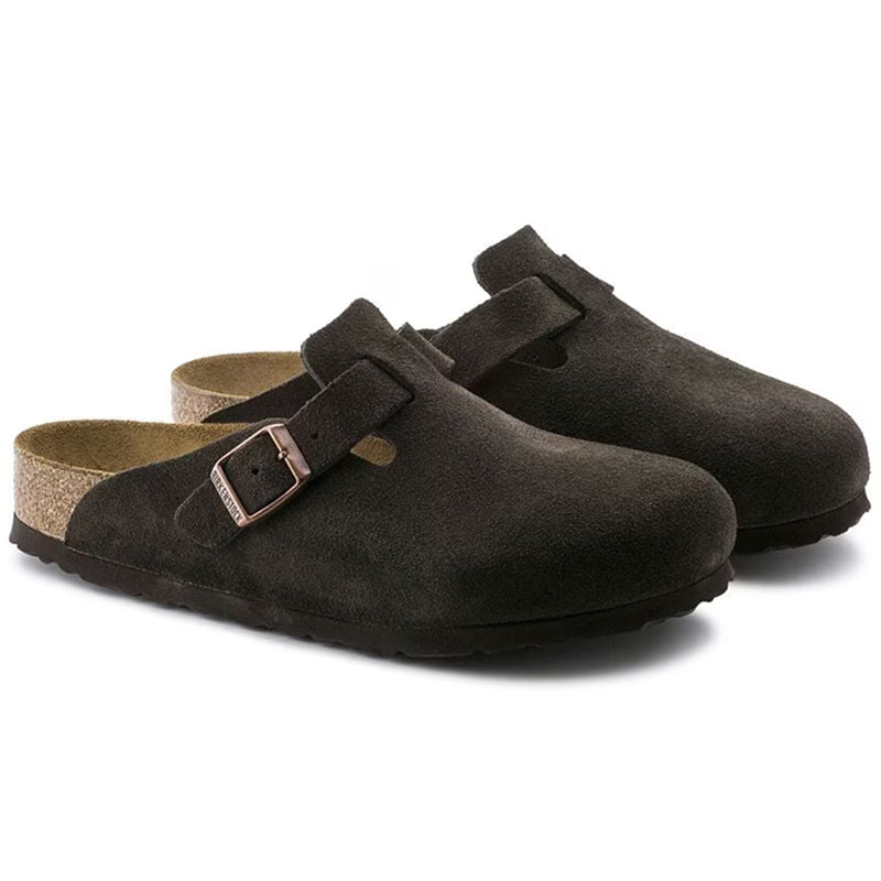 Birkenstock Boston Soft Footbed Daim Moka - Regular