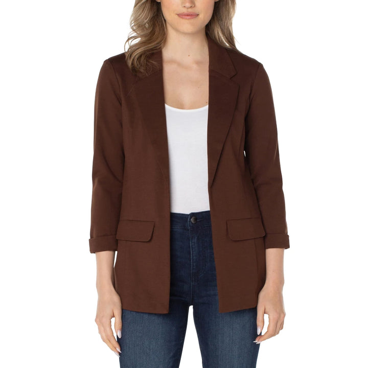 Liverpool Boyfriend Blazer With Princess Dart - Brownstone