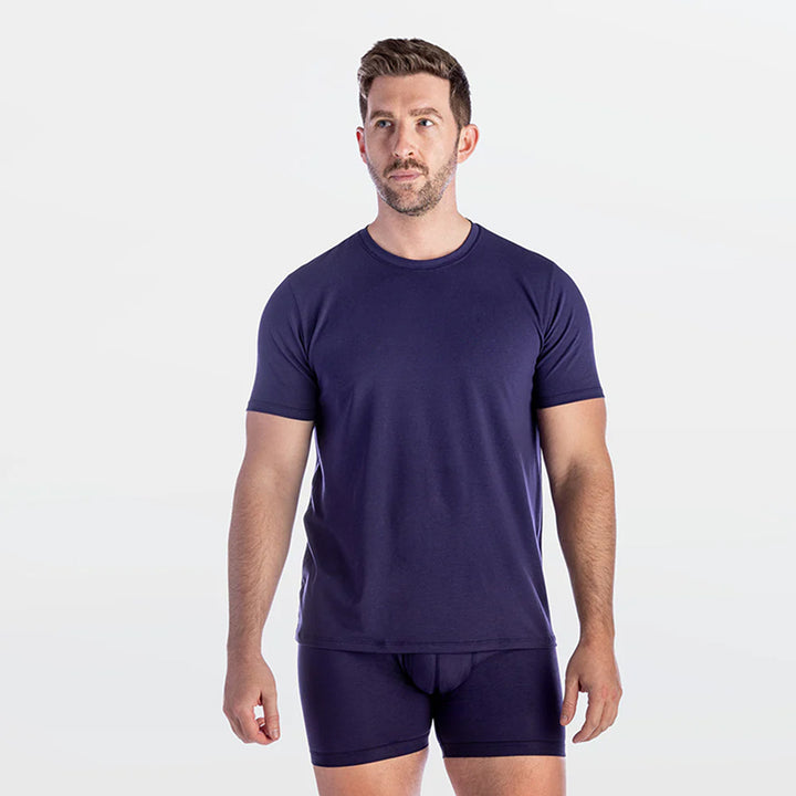 T-shirt col rond extensible en modal/coton Stanfield