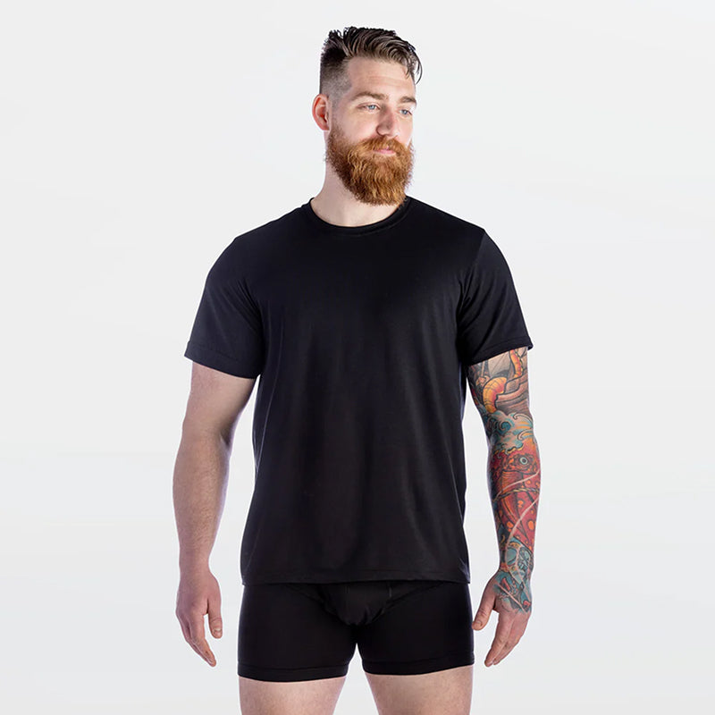 T-shirt col rond extensible en modal/coton Stanfield