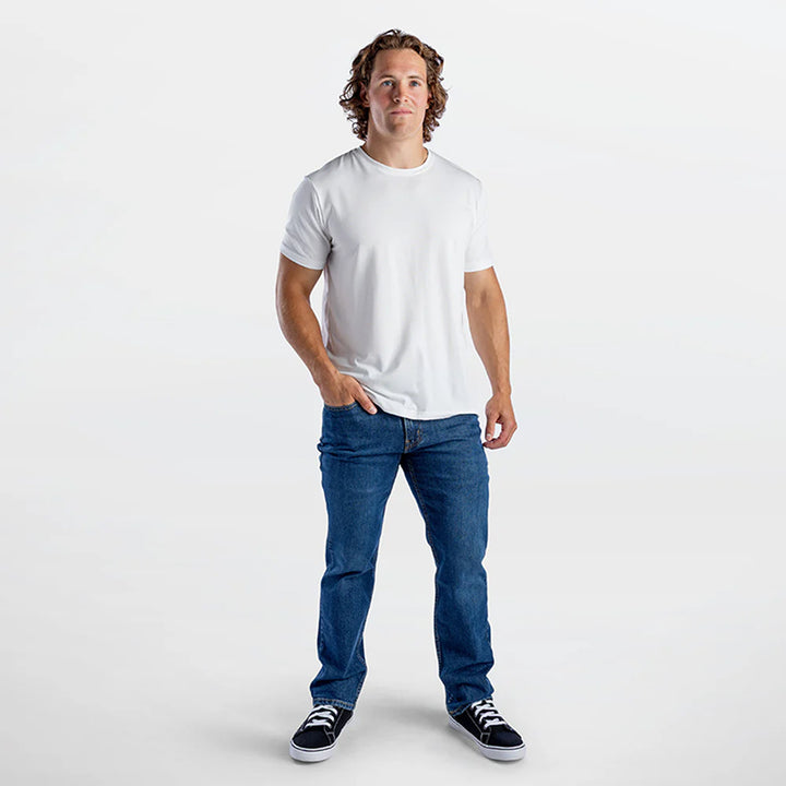 T-shirt col rond extensible en modal/coton Stanfield