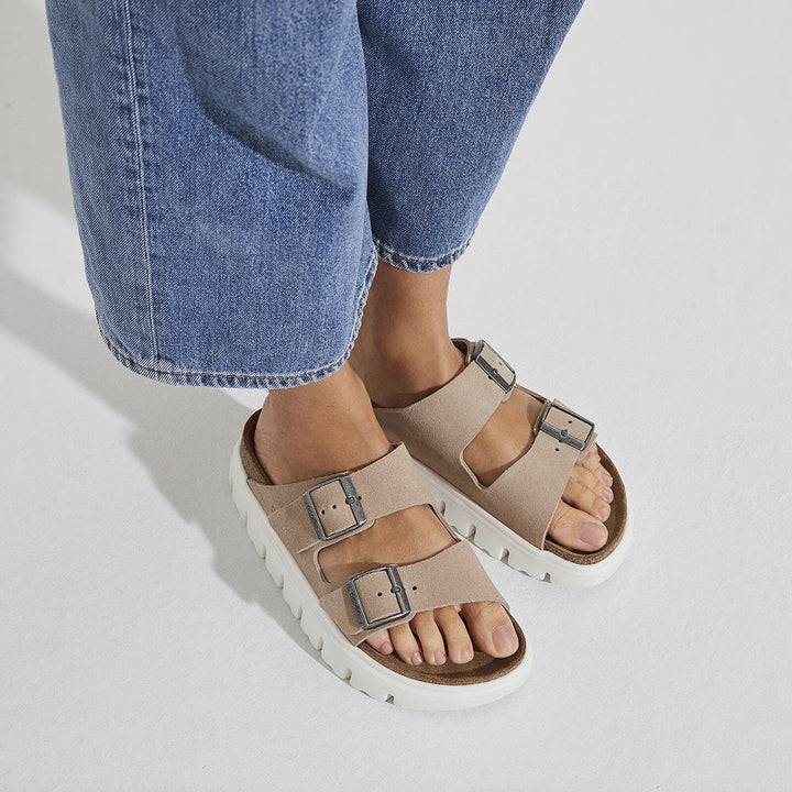 Birkenstock Papillio Arizona Chunky Warm Sand Suede - Étroit
