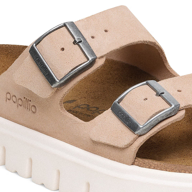 Birkenstock Papillio Arizona Chunky Warm Sand Suede - Étroit
