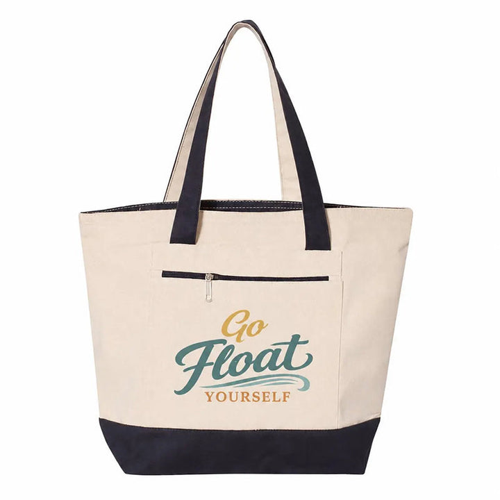 Coastal Canvas Zipper Tote Bag | Go Float Yourself