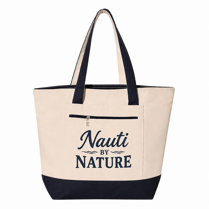Coastal Canvas Zipper Tote Bag | Nauti by Nature