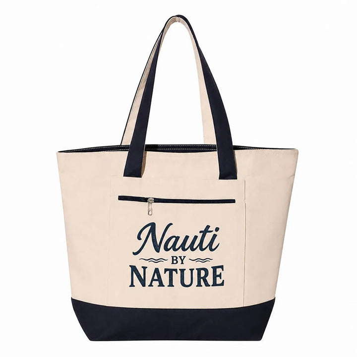 Coastal Canvas Zipper Tote Bag | Nauti by Nature