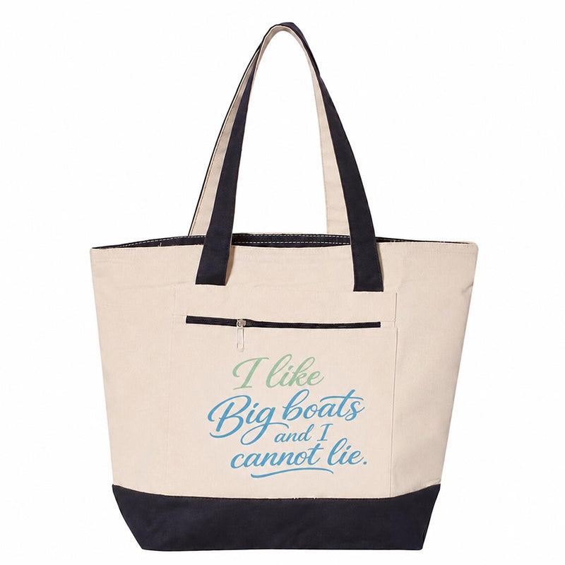 Coastal Canvas Zipper Tote Bag | I Like Big Boats