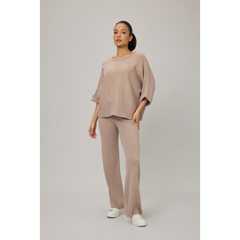 Pull en maille Pistache avec manches retroussées