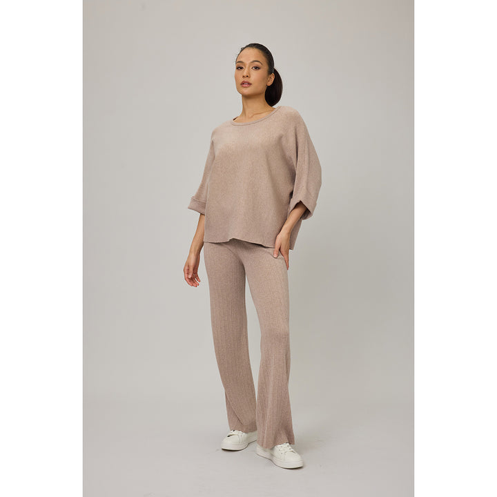 Pull en maille Pistache avec manches retroussées
