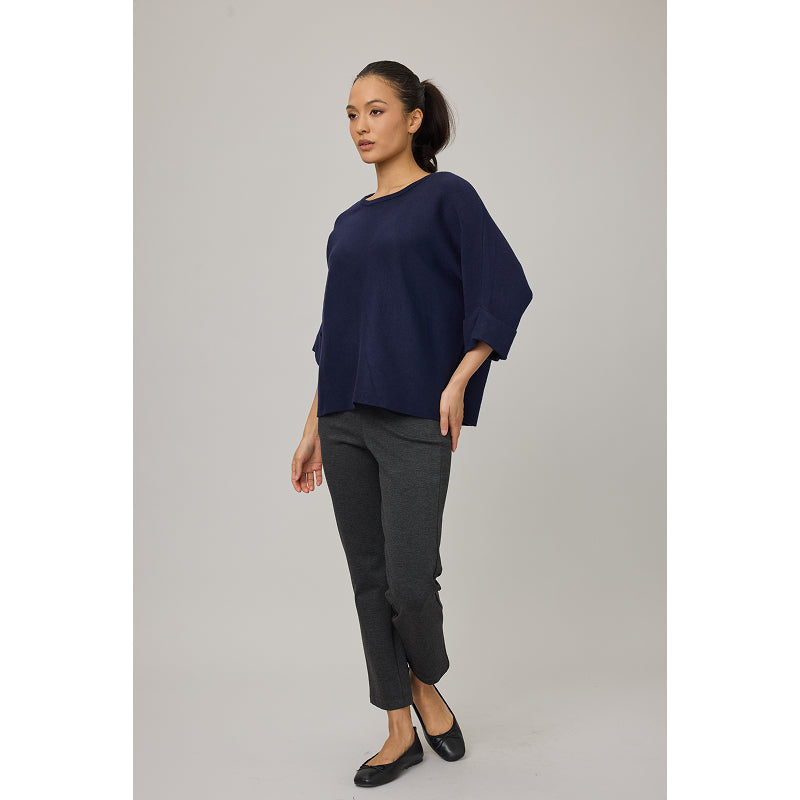 Pull en maille Pistache avec manches retroussées