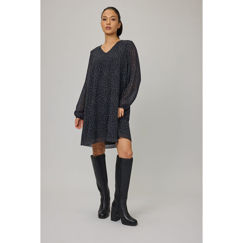 Robe Col V Pistache Georgette