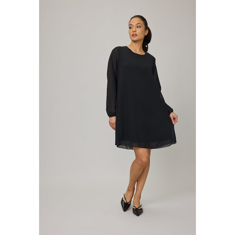Robe droite Georgette Pistache avec poches