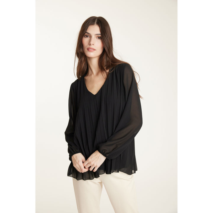 Pistache Accordion Georgette Blouse