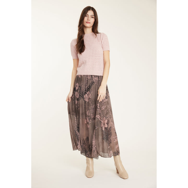 Pistache Georgette Plisse Skirt