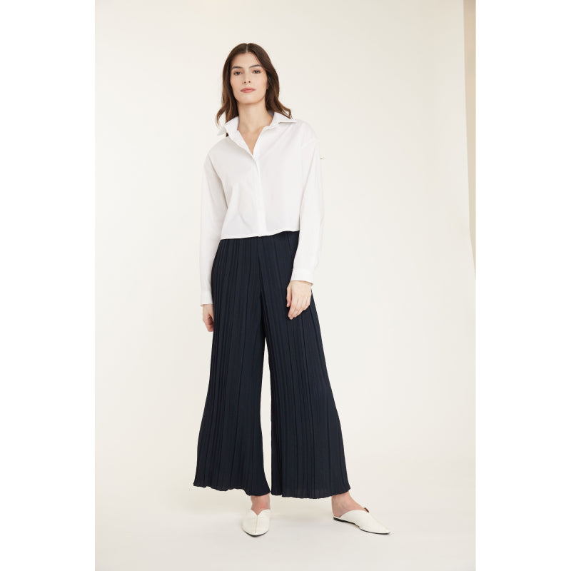 Pistache Cropped Poplin Cotton Blouse