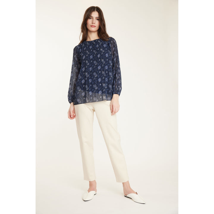 Pistache Pleated Georgette Blouse