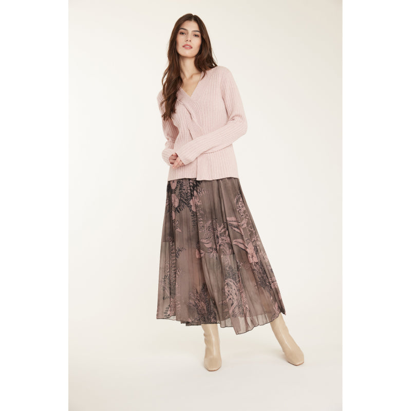 Pistache Georgette Plisse Skirt