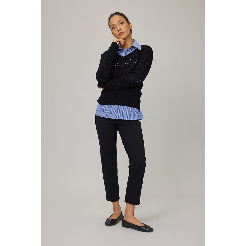 Pantalon en ponte coupe classique Pistache