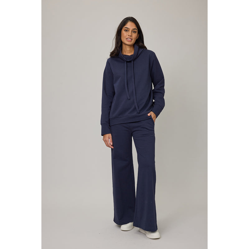 Pantalon de détente large en coton éponge à enfiler Pistache