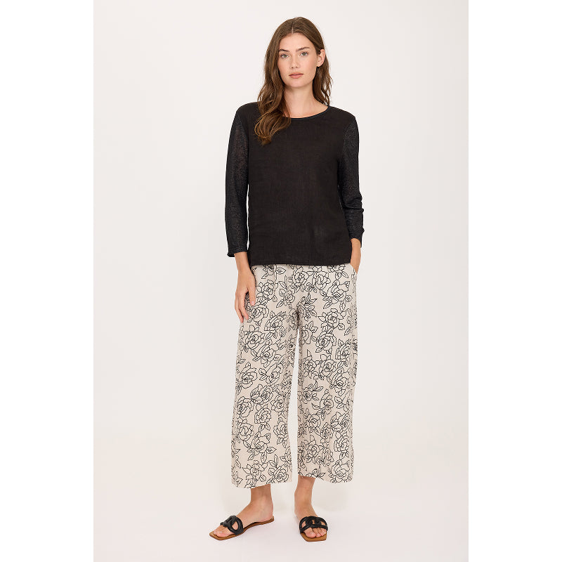 Haut en lin pistache avec dos en maille de viscose
