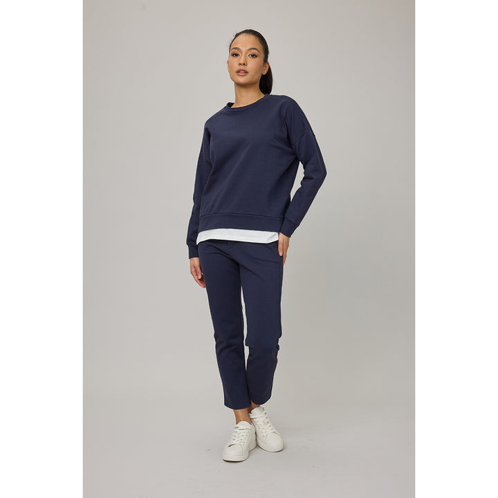 Sweat-shirt en molleton de coton Pistache avec fermetures éclair et bas en coton