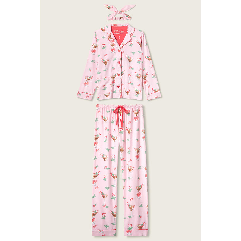 Ensemble de pyjama 3 pièces en flanelle à imprimé boisson Tini Time PJ Salvage